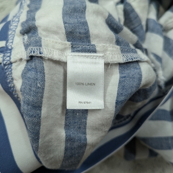 J. Jill Skort Women's XL Blue White Stripe Love Linen Maxi Side Button Nautical - Picture 7 of 8